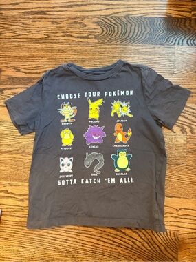 Old Navy Gray Kids Pokémon Graphic Tee with Colorful Characters